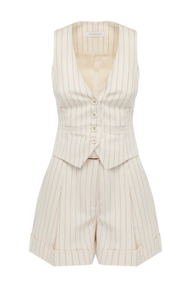 Шорттары бар әйелдер бежевый костюмі - фото 1