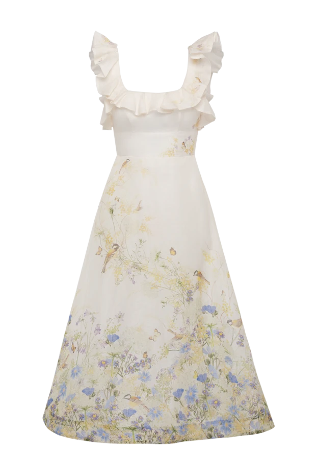 Артқы жағы ашық және гүлді басып шығарылған зығыр миди көйлек
- фото 1