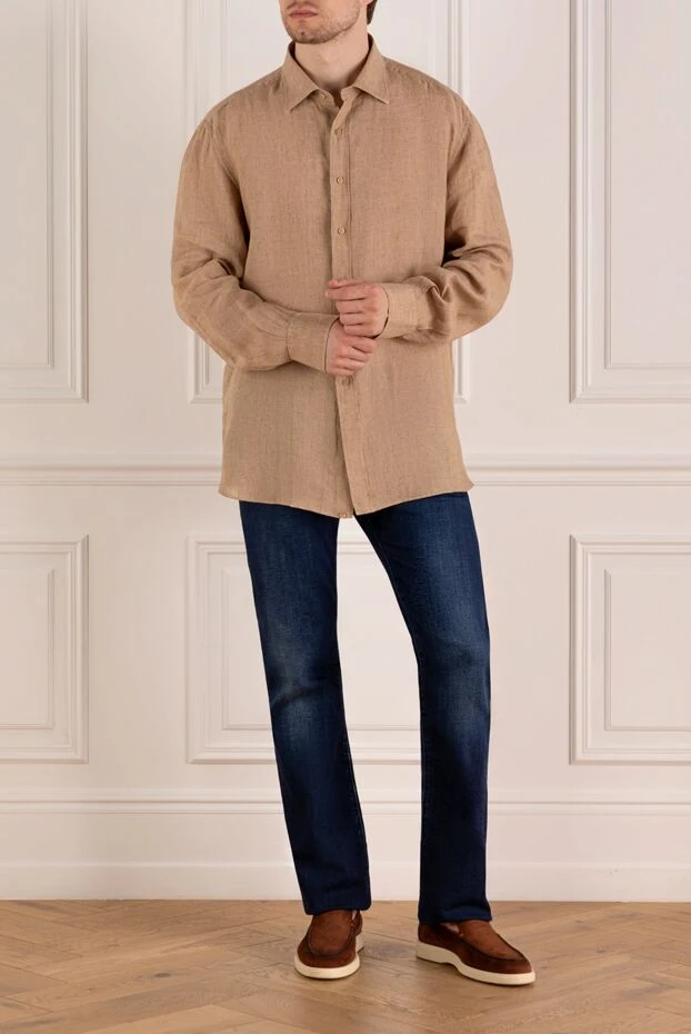 Stefano Ricci beige linen shirt for men 179357 - photo 2