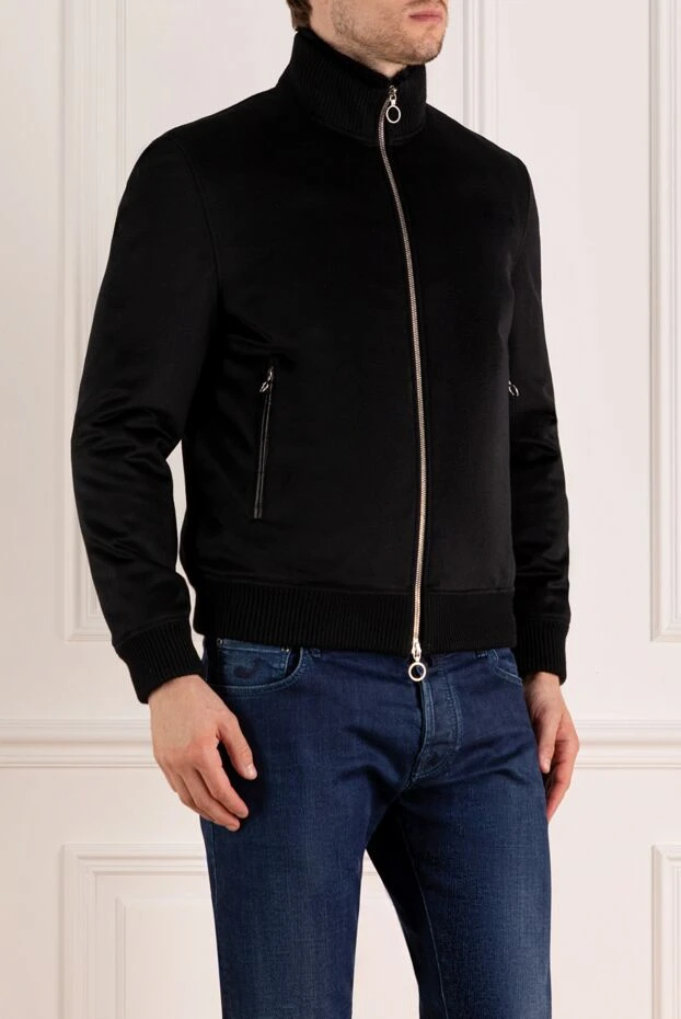 Seraphin black men's cashmere jacket with fur lining 179377 - photo 3