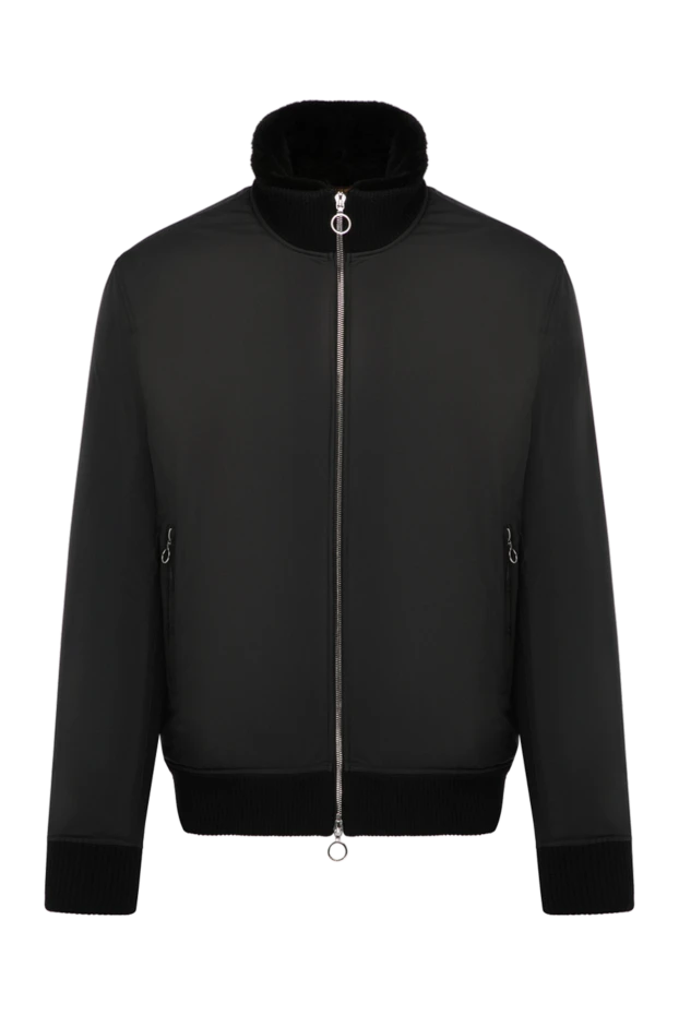 Men's winter nylon jacket with natural fur - photo 1