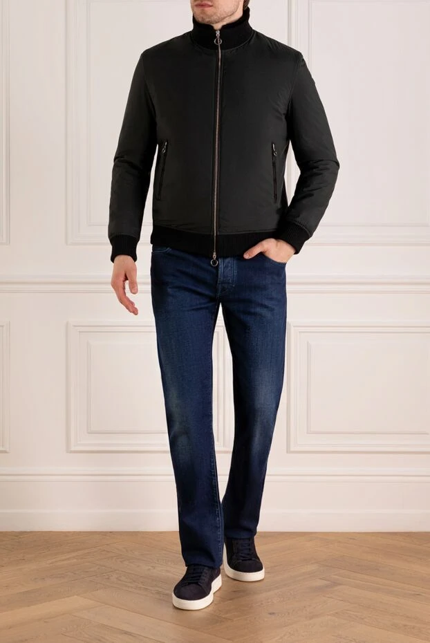 Men's winter nylon jacket with natural fur - photo 2