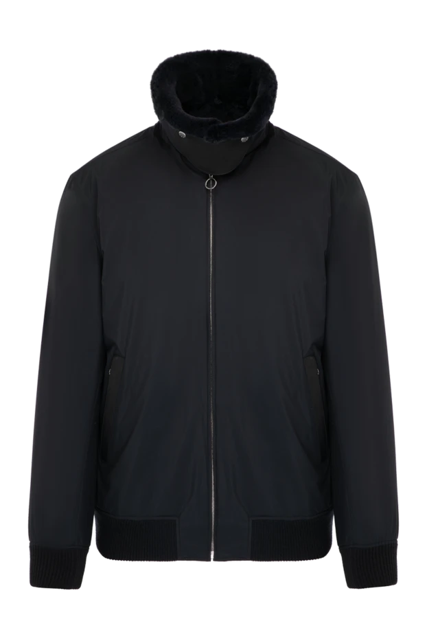 Ерлерге арналған көк түсті нейлон және үлбірден жасалған күрте - фото 1