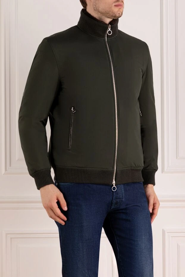 Seraphin men's green fur jacket made of nylon 179391 - photo 3