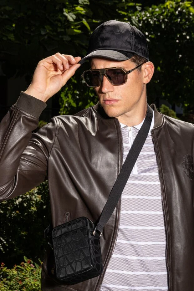 Svevo поло из хлопка в мелкую сетку с горизонтальными полосами и молнией
 179430 - фото 2