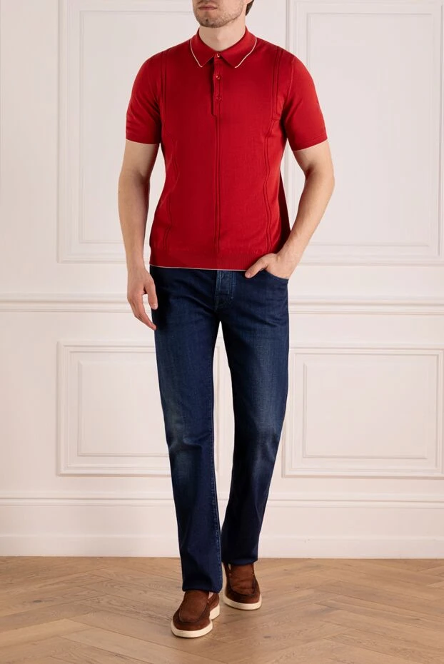 Svevo man men's red cotton polo купить с ценами и фото 179458 - photo 2