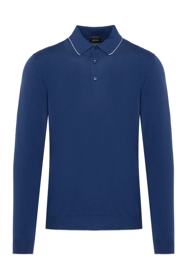 Svevo man long sleeve men's blue cotton polo купить с ценами и фото 179471 - photo 1