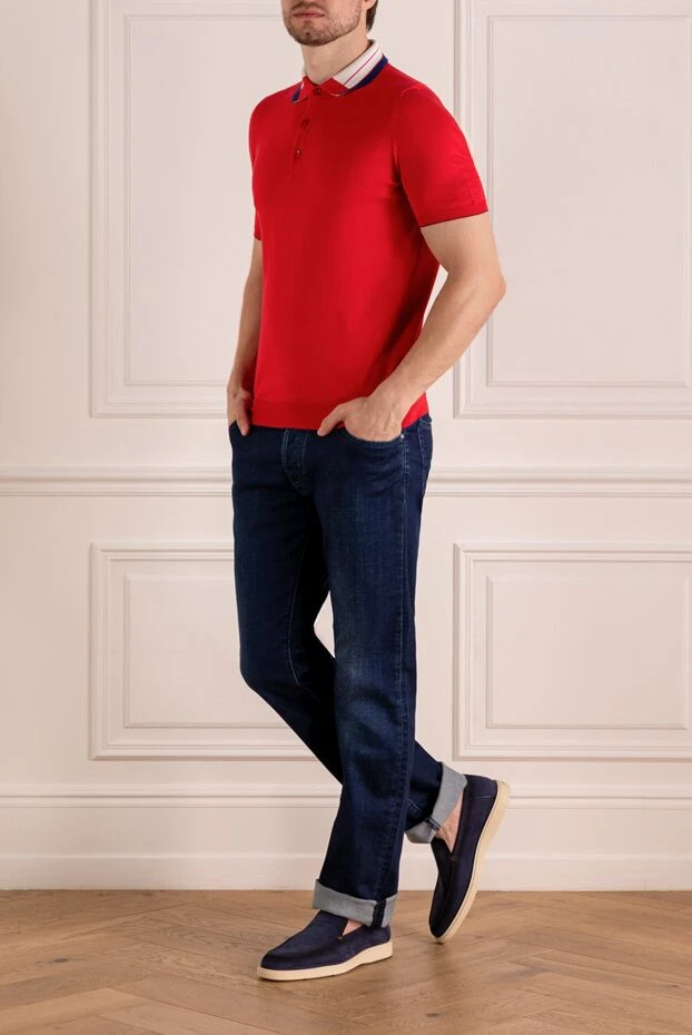 Svevo man men's red cotton polo купить с ценами и фото 179477 - photo 2