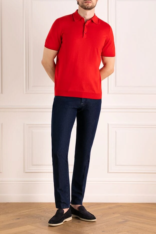 Svevo man men's red cotton polo купить с ценами и фото 179479 - photo 2