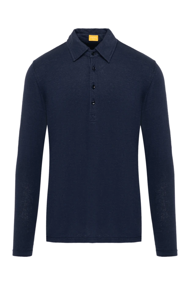 Svevo man men's blue polo with long sleeves made of linen and elastane купить с ценами и фото 179482 - photo 1