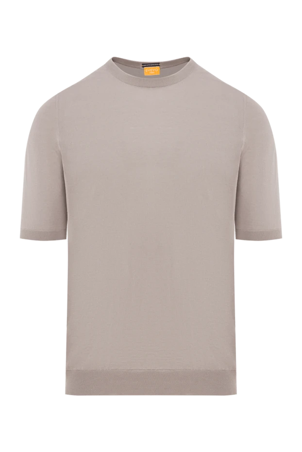 Solid beige jumper made of soft cotton with elastic trim
- photo 1