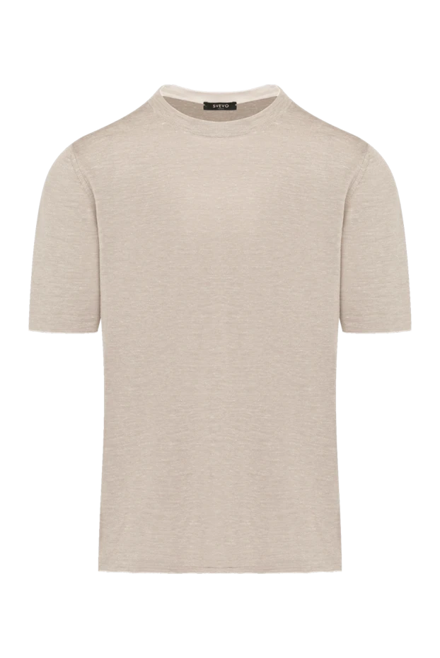 Svevo man men's beige cotton jumper with short sleeves купить с ценами и фото 179518 - photo 1