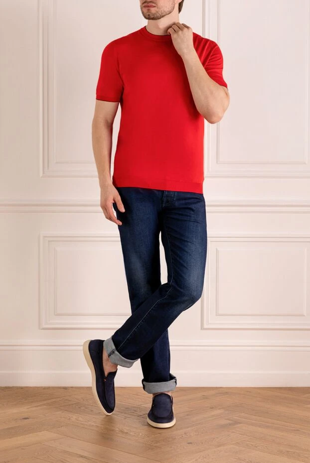 Svevo man short sleeve jumper for men, red, cotton купить с ценами и фото 179522 - photo 2