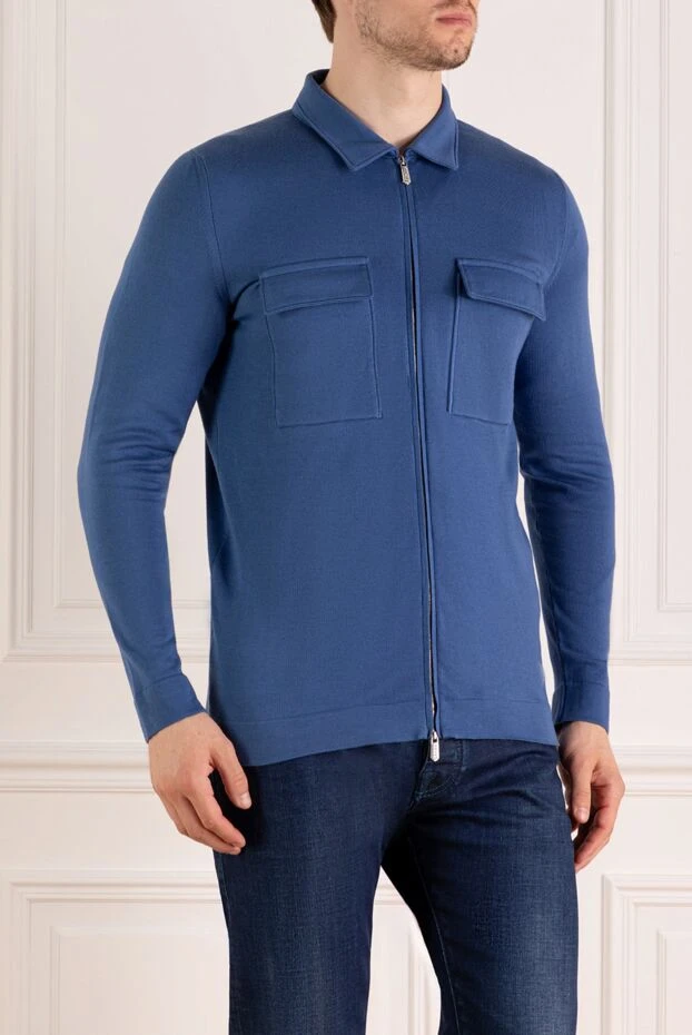 Svevo ерлерге арналған көк мақтадан жасалған күрте 179529 - фото 3