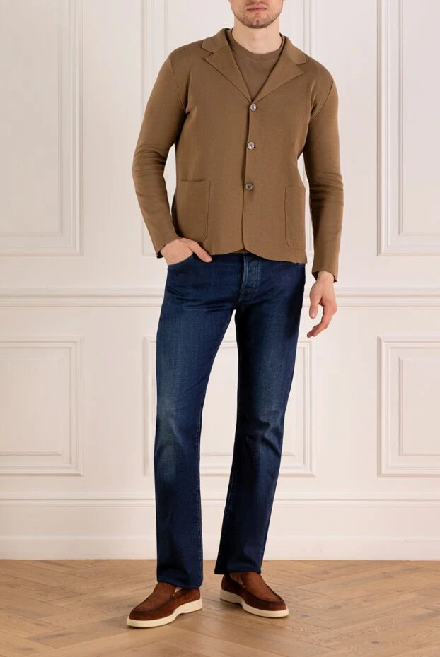 Men's brown cotton jacket - photo 2