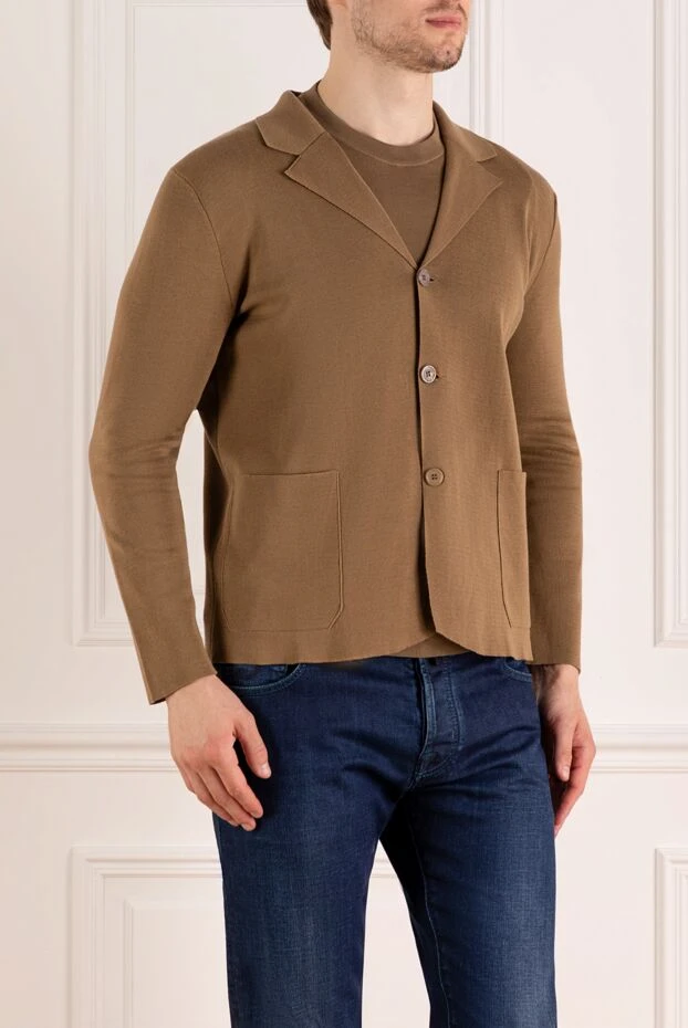 Svevo ерлерге арналған қоңыр мақтадан жасалған күрте 179530 - фото 3