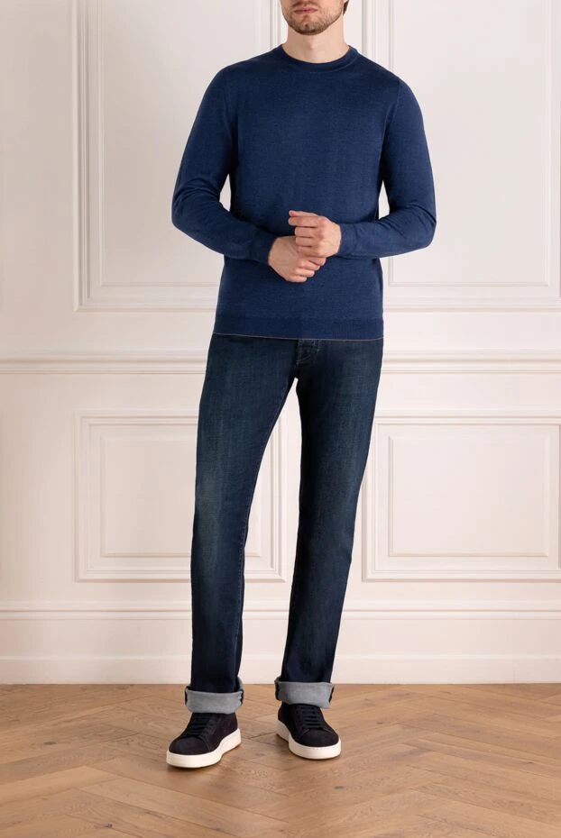 Svevo man men's blue jumper made of wool and silk купить с ценами и фото 179535 - photo 2