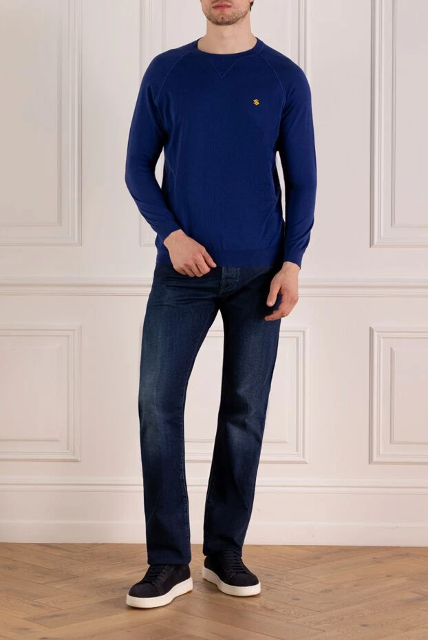 Svevo man long sleeve men's blue cotton jumper купить с ценами и фото 179538 - photo 2