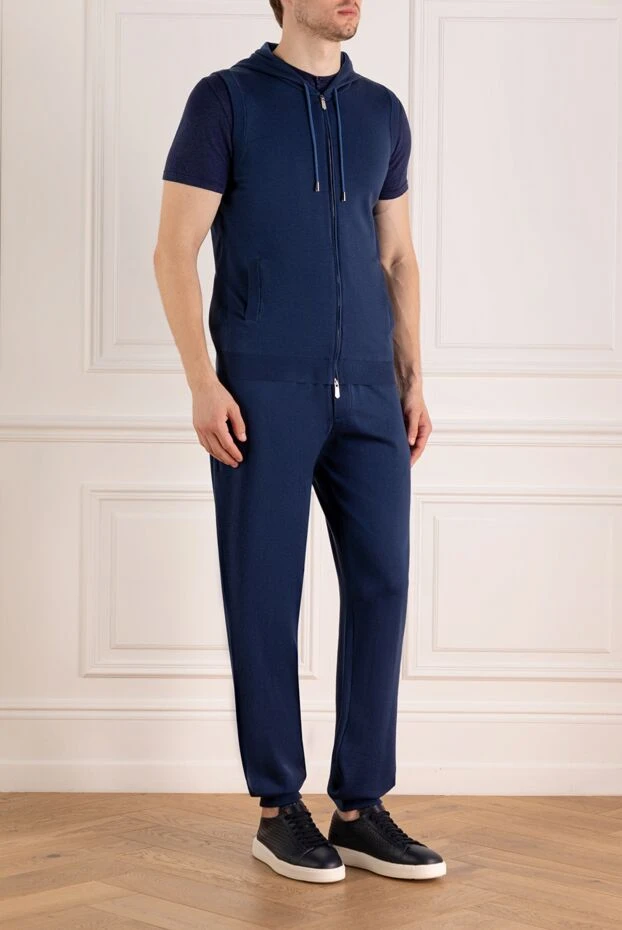Svevo костюм прогулочный синий из хлопка 179545 - фото 3