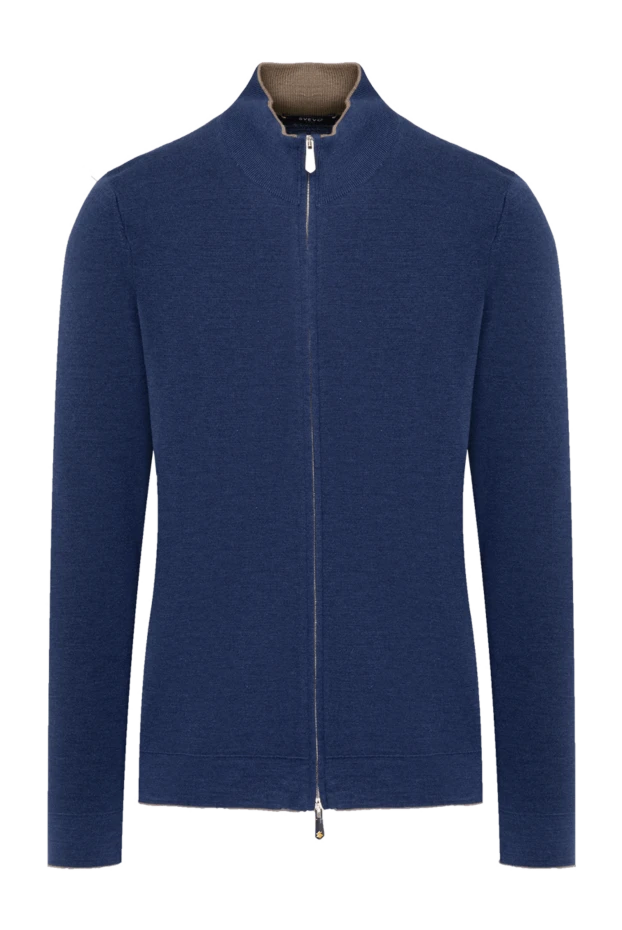 Svevo man men's blue cardigan made of wool and silk купить с ценами и фото 179568 - photo 1