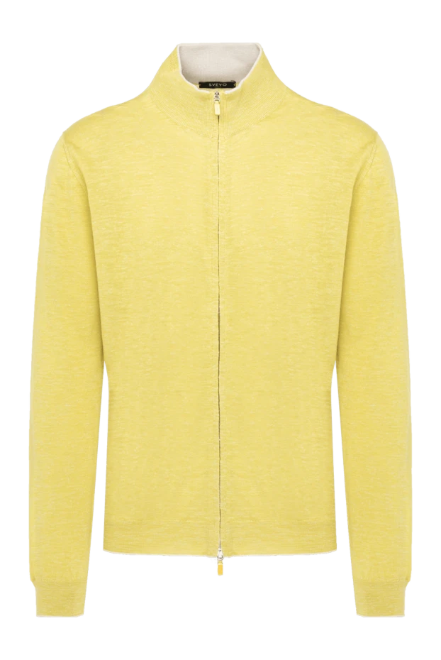 Svevo man men's yellow cardigan made of silk and linen купить с ценами и фото 179570 - photo 1