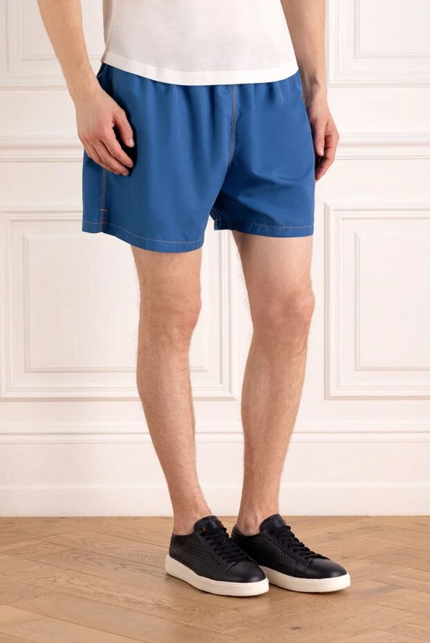 Svevo шорты пляжные мужские голубые из полиэстера 179587 - фото 3