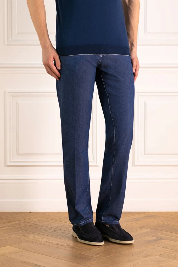 Scissor Scriptor мақта мен полиуретаннан жасалған ерлер көк джинсы 179613 - фото 3