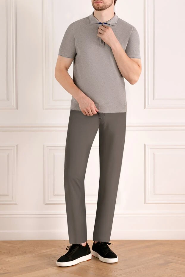 PT01 (Pantaloni Torino) man men's gray trousers made of polyamide and elastane купить с ценами и фото 179619 - photo 2