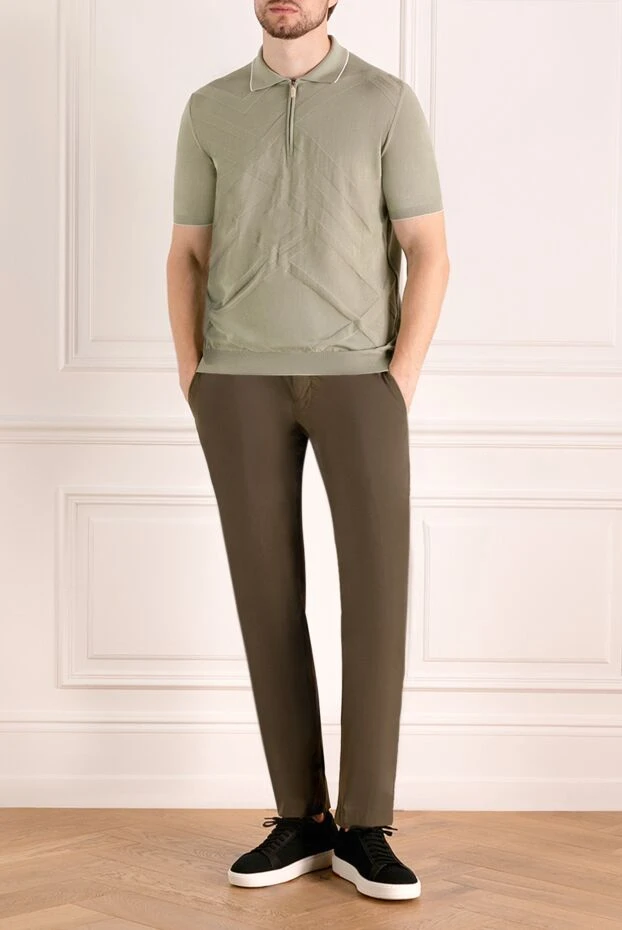 PT01 (Pantaloni Torino) man men's brown trousers made of polyamide and elastane купить с ценами и фото 179621 - photo 2