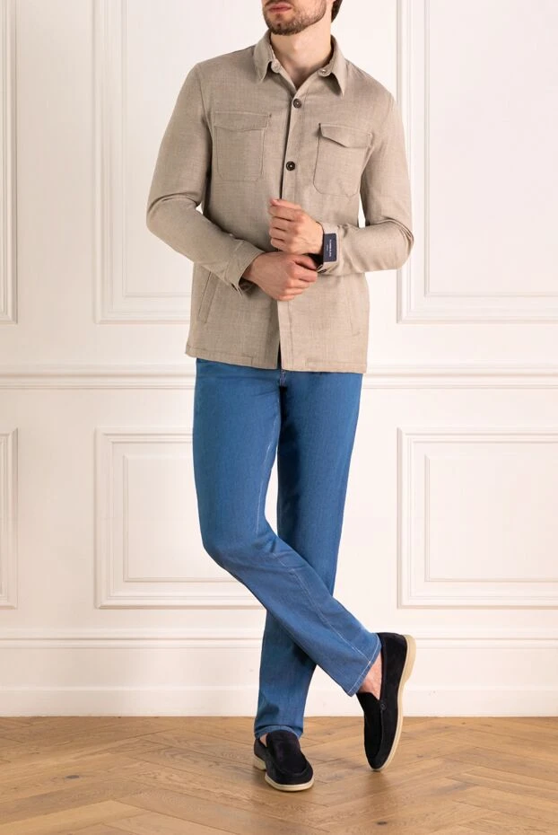 Tombolini куртка мужская бежевая из шерсти и эластана 179625 - фото 3