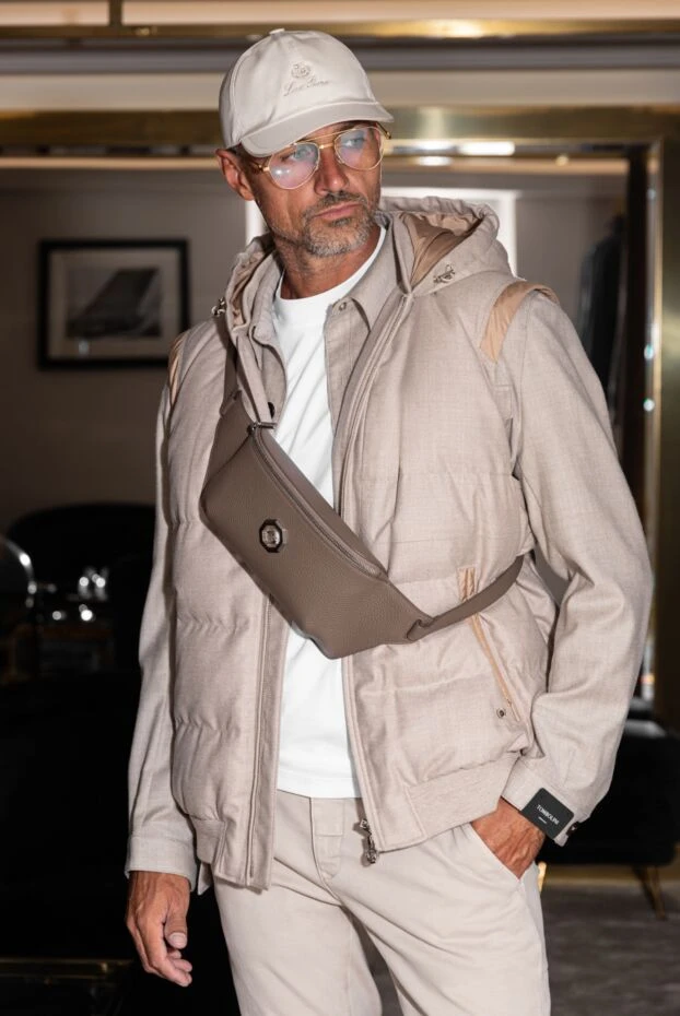 Tombolini куртка мужская бежевая из шерсти и эластана 179625 - фото 2