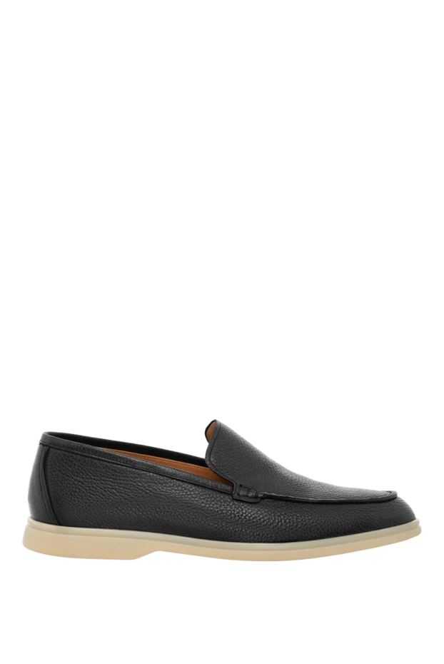 Лоферы черные мужские из натуральной кожи - фото 1