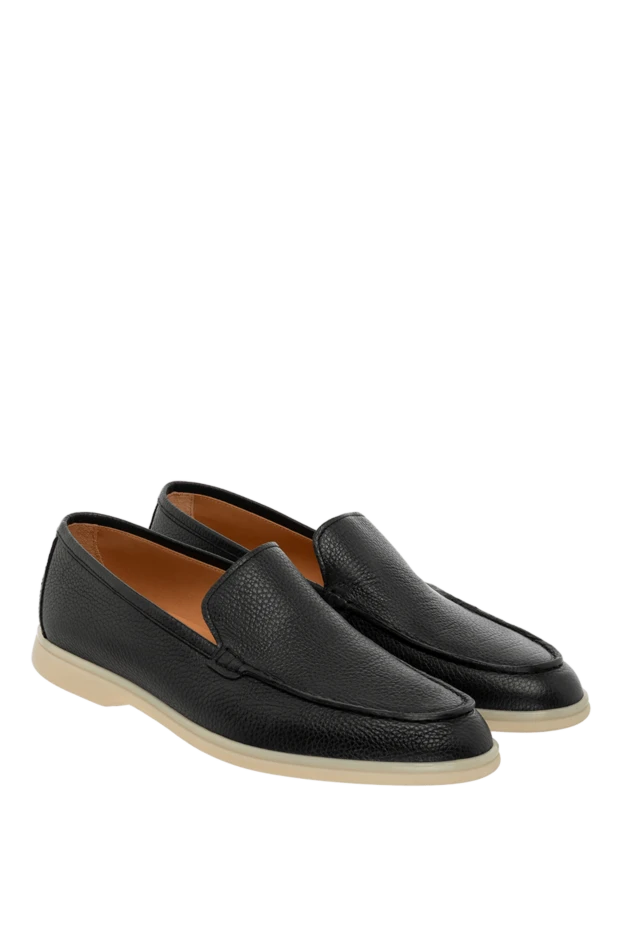 Cesare di Napoli лоферы черные мужские из натуральной кожи 179635 - фото 3