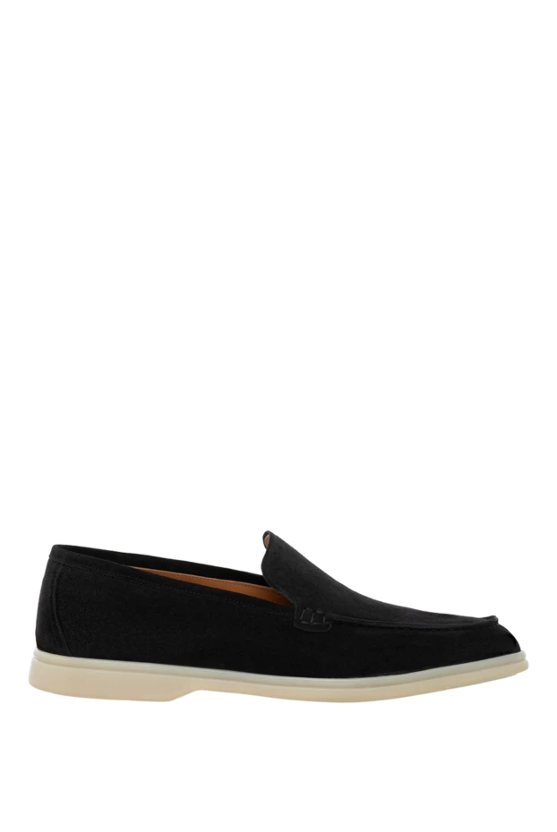 Cesare di Napoli man black men's loafers made of suede купить с ценами и фото 179637 - photo 1