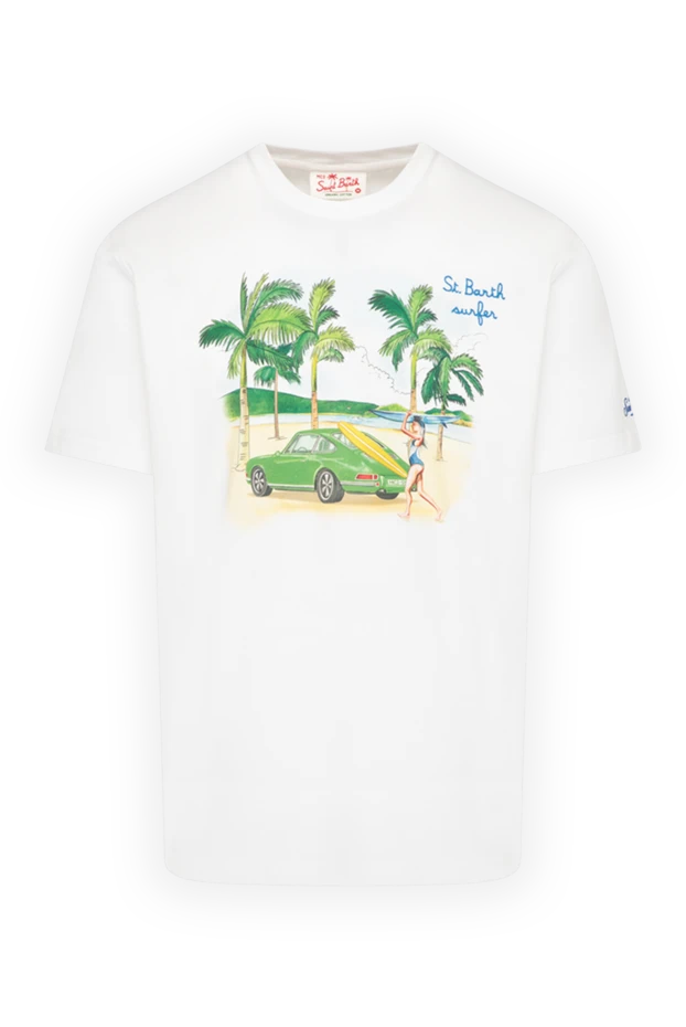 MC2 Saint Barth man men's white cotton t-shirt купить с ценами и фото 179641 - photo 1