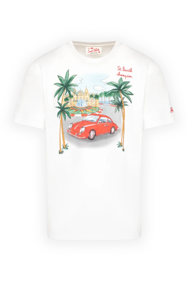 MC2 Saint Barth man men's white cotton t-shirt купить с ценами и фото 179645 - photo 1