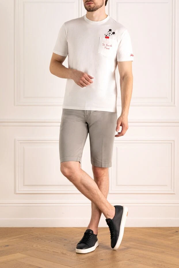 MC2 Saint Barth футболка мужская белая хлопковая с карманом и рисунком mickey 179647 - фото 2