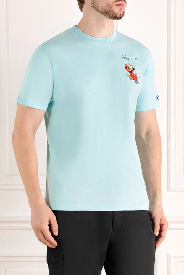 MC2 Saint Barth scrooge mcduck баспасы және «тек қолма-қол ақша» ұраны бар көгілдір мақта ерлерге арналған футболка
 179650 - фото 3