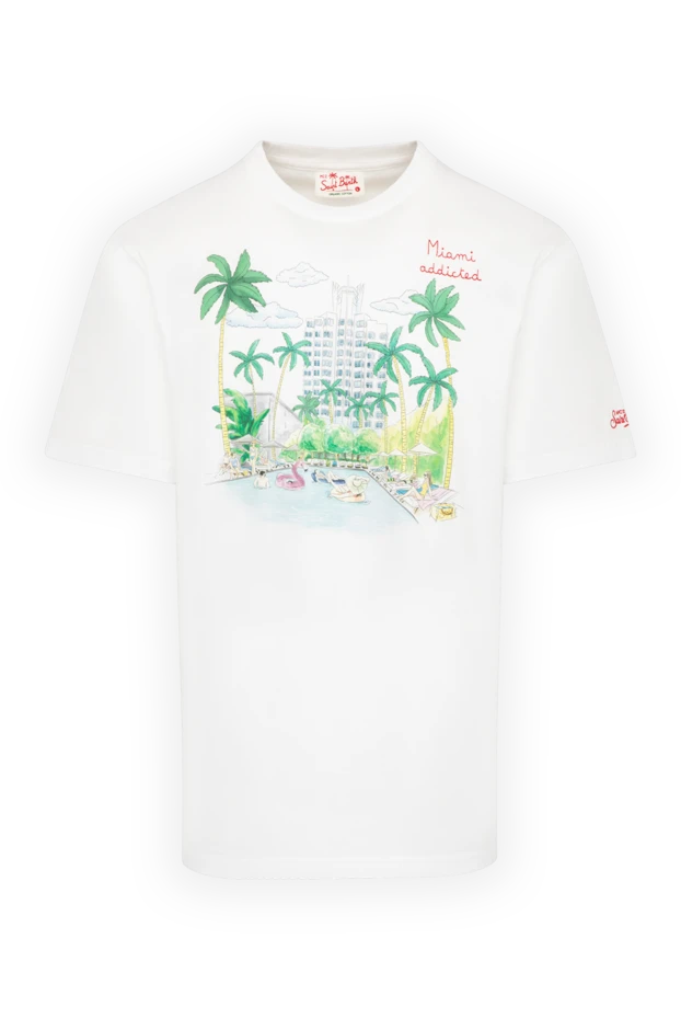 MC2 Saint Barth man men's white cotton t-shirt купить с ценами и фото 179652 - photo 1