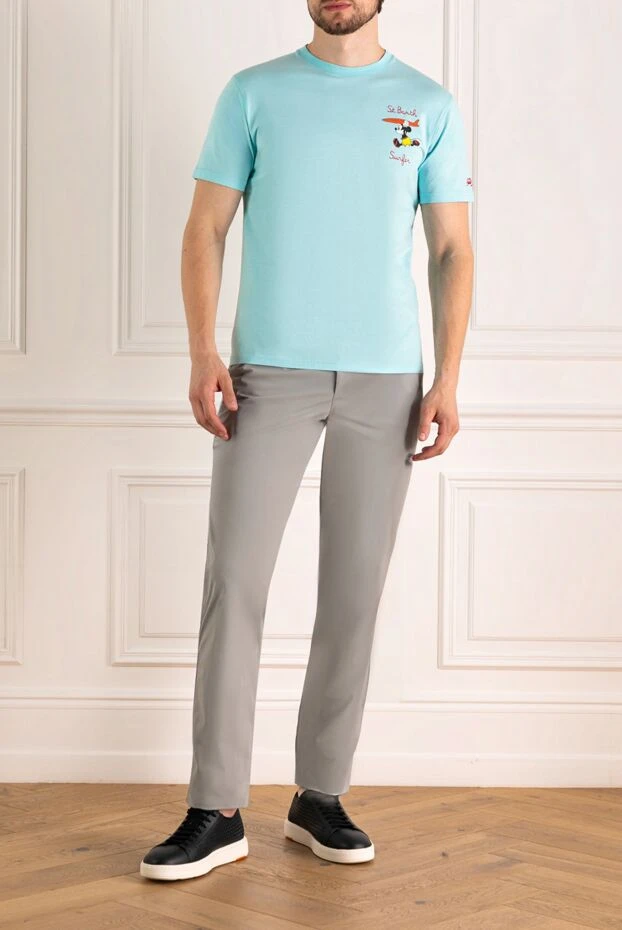 MC2 Saint Barth микки маус және «серфер» сөзі бар көгілдір ерлер футболкасы 179653 - фото 2