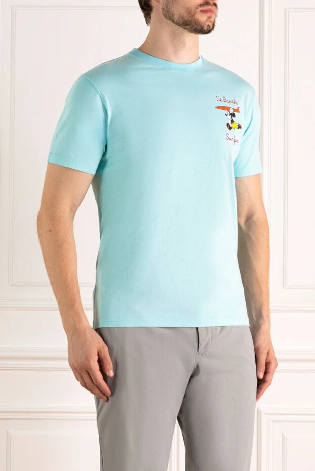 MC2 Saint Barth микки маус және «серфер» сөзі бар көгілдір ерлер футболкасы 179653 - фото 3