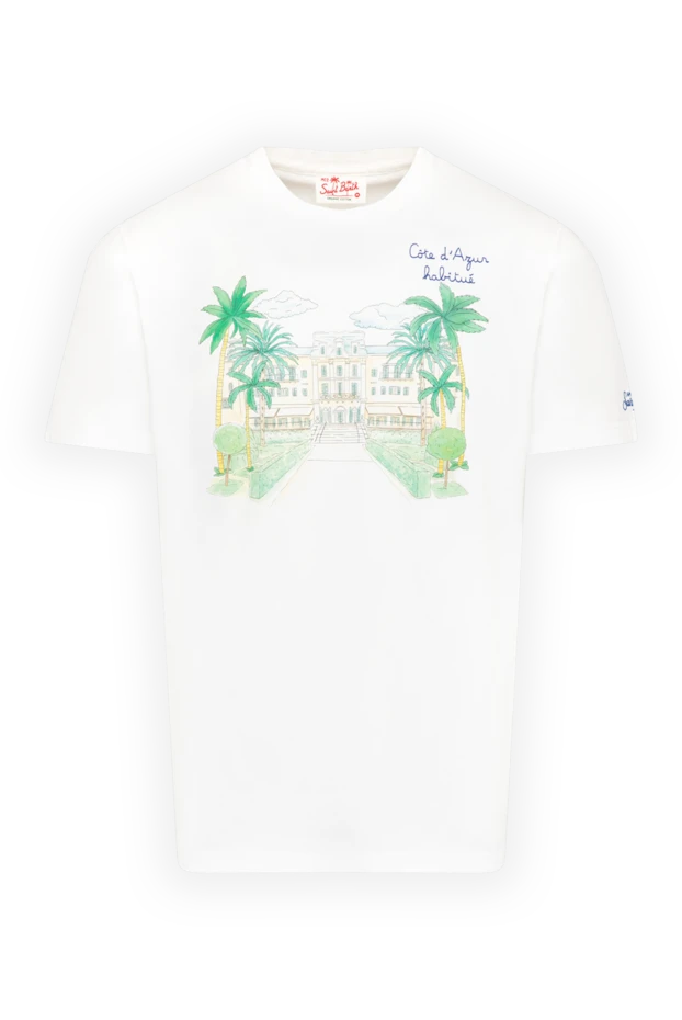 MC2 Saint Barth man men's white cotton t-shirt купить с ценами и фото 179655 - photo 1