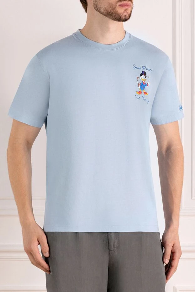 MC2 Saint Barth «ақшаны емес, суды үнемдеңіз» ұраны бар көк мақта футболка
 179656 - фото 3