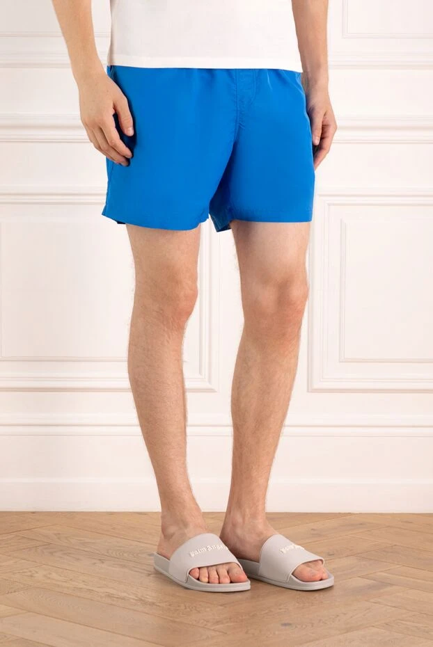 Loro Piana серпімді белдігі бар бай көк түсті ерлерге арналған жағажай шорттары 179663 - фото 3