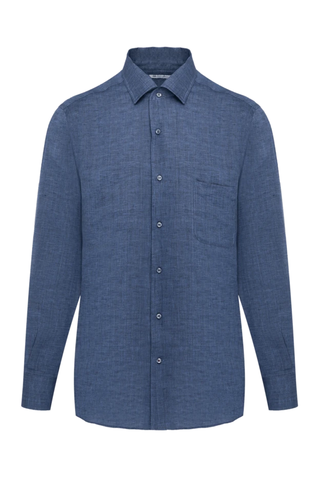 Loro Piana man men's blue linen shirt купить с ценами и фото 179667 - photo 1