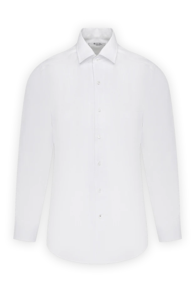 Loro Piana man men's white linen shirt купить с ценами и фото 179669 - photo 1