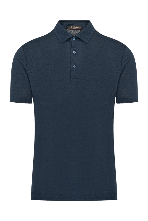 Loro Piana man men's blue linen polo купить с ценами и фото 179671 - photo 1