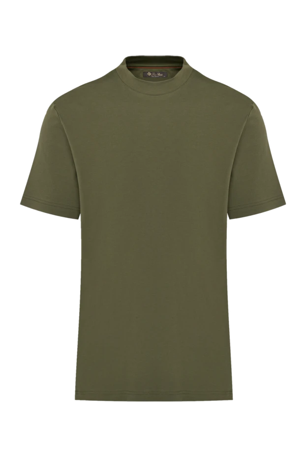 Loro Piana man men's green cotton t-shirt купить с ценами и фото 179673 - photo 1