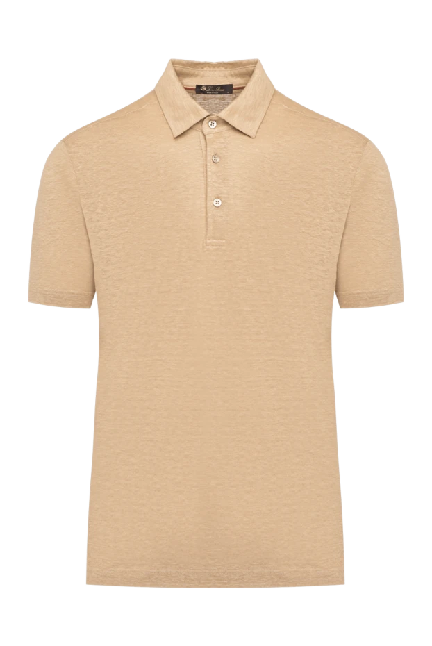 Loro Piana man men's beige linen polo купить с ценами и фото 179674 - photo 1