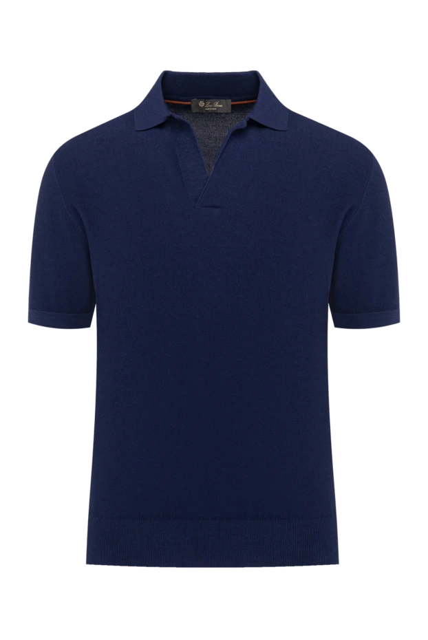 Loro Piana man men's blue polo made of cotton and silk купить с ценами и фото 179675 - photo 1